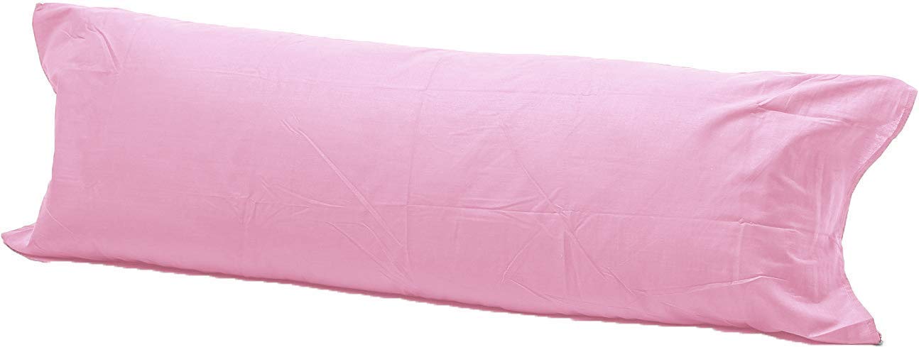 R&Z Long Bolster Pillow Case 100% Polycotton Blend PREGNANCY Maternity Orthopaedic Support Pillowcase (Pink, 5Ft)