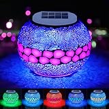 Color Changing Mosaic Solar Glass Garden Decoration