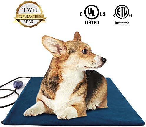 Warmstore Pet Heating Pad Heated Dog Beds Warmer - Cat Electric Heat Pad, Waterproof Adjustable Warming Mat Chew Resistant Steel Cord, Soft Removable Cover