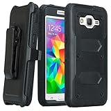 Samsung Galaxy Express Prime Case, Galaxy Sol,Galaxy J3 Case, Galaxy Amp Prime [Shock Proof] Heavy Duty Belt Clip Holster , Full Body Coverage with Built In Screen Protector/Rugged Protection, Black