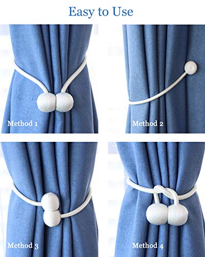 Magnetic Curtain Tiebacks Magnetic Tie Backs Curtain Holdbacks Decorative Magnet Window Hold Curtains Drape Tie Backs for Bedroom Pink 2 Pack