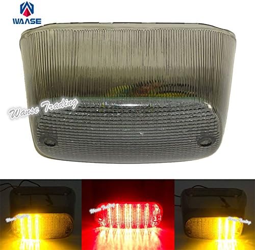 waase E-Marked LED Integrated Taillight Tail Brake Turn Signals Light For Suzuki Intruder Volusia 800 VL800 2001-2004/Intruder 1500 LC1500 VL1500 1998-2004/Boulevard C50 C90 1998-2005 (Smoke Lens)