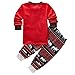 Roludom Christmas deer Pajamas Toddler Sleepwear Clothes T Shirt Pants Set for Kids (6T)