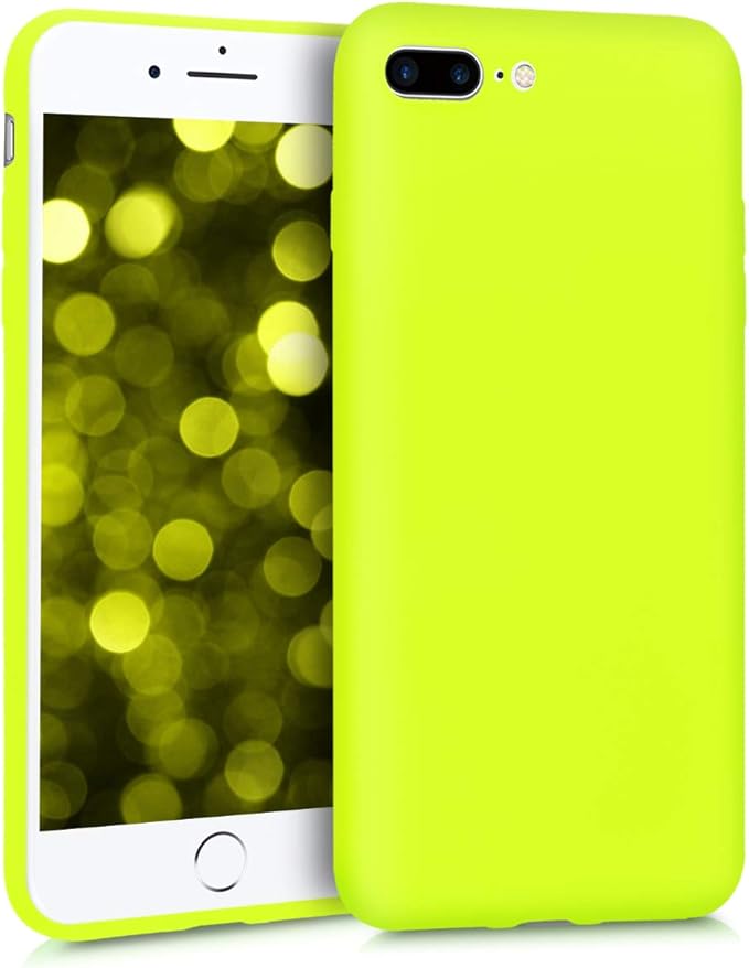 Kwmobile Coque Apple Iphone 7 Plus 8 Plus Coque Pour Apple Iphone 7 Plus 8 Plus Housse De Téléphone En Silicone Jaune Fluo