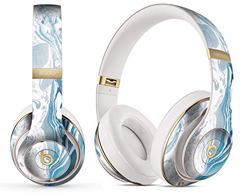 Marble Pattern Design Skinz Premium Full-Body Cover Wrap Decal Skin-Kit for the Beats by Dre Solo 2 (Wired) - Mixtured Blue 57 Textured Marble