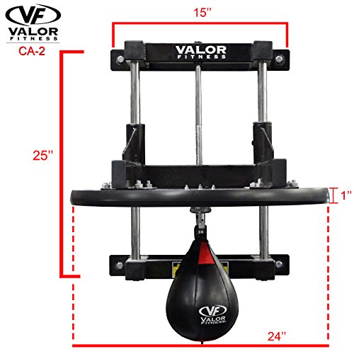 Valor Fitness CA-2 Adjustable 1" Boxing Speed Bag Platform with Wheel Crank for Easy Adjustment, Speed Bag Included