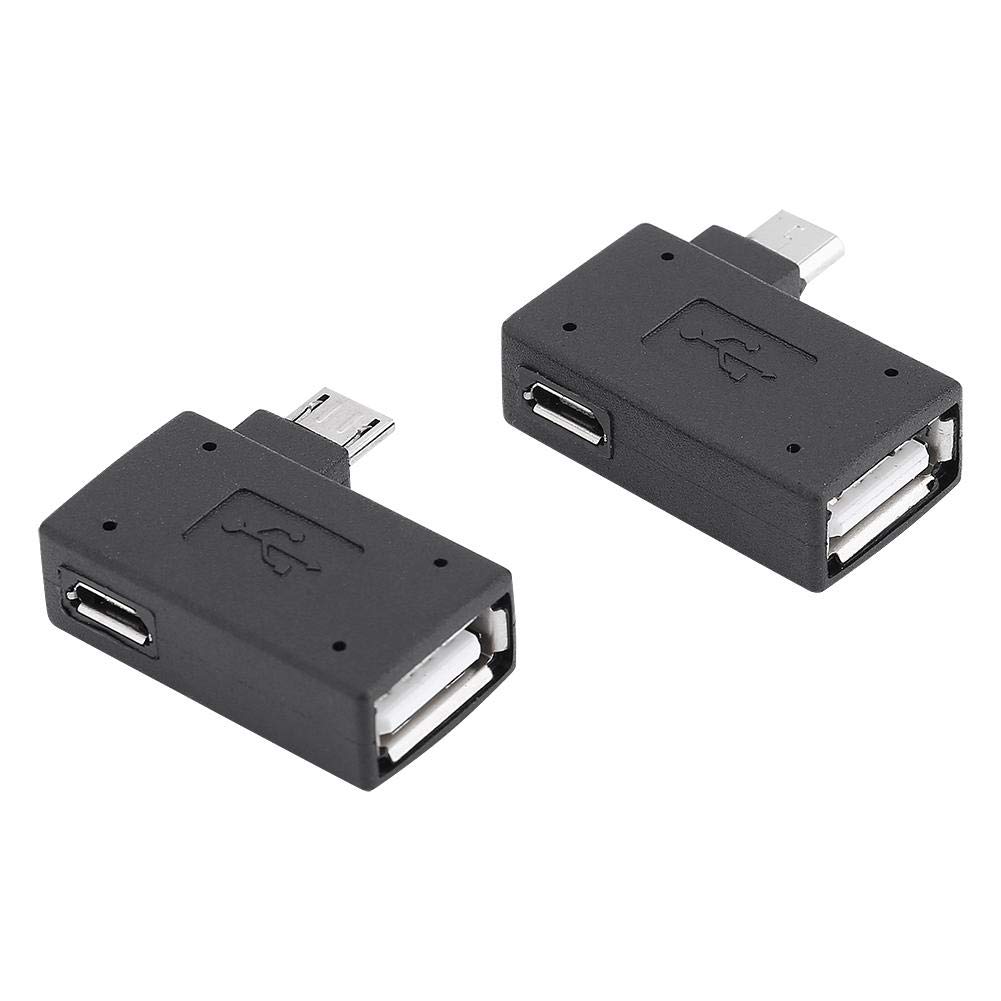 2 Pack Mini USB 2.0 Adapter, USB 2.0 Female to Male Micro OTG Converter 90 Degree changer adapter converter USB Female to Male Micro OTG