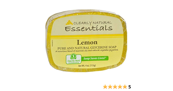 Amazon Com Clearly Natural Lemon Glycerine Bar Soap 4 Ounce 6 Per Case Bath Soaps Beauty