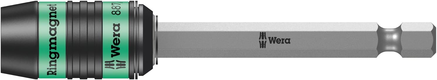 Wera 05160987001 1/4 x 89 mm 887/4 RR Rapidaptor Bit Holder with Ring Magnet - Silver