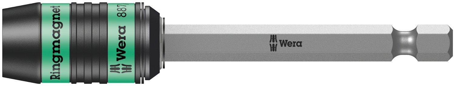 Wera 05160987001 1/4 x 89 mm 887/4 RR Rapidaptor Bit Holder with Ring Magnet - Silver