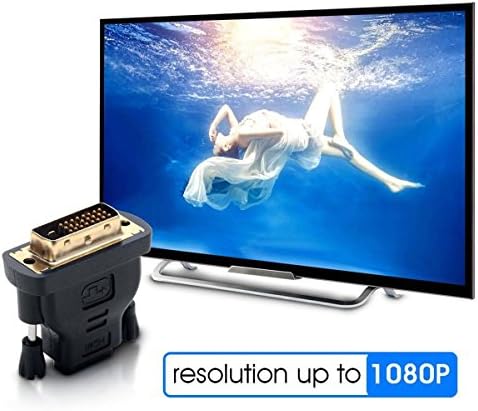 JVSURF DVI Adapter Hdmi To Dvi Converter, Female Hdmi To Male Dvi Converter Adapter, 2 Piece