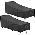 OutdoorLines Outdoor Waterproof Patio Chaise Lounge Chair Cover - UV Resistant Lounger Covers Heavy Duty Weatherproof Patio Sofa Furniture Covers, 2 Packs, 68Wx30Dx30H Inches, Black