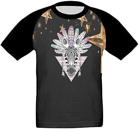 Fdhd Tshirt Sebras Reflection Floral Pattern Childrens Boys'Girl's Raglan Casual Short Sleeve Baseball T-Shirt