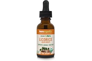 BareOrganics Licorice Root Liquid Drops, Herbal Supplement, 1 Ounce