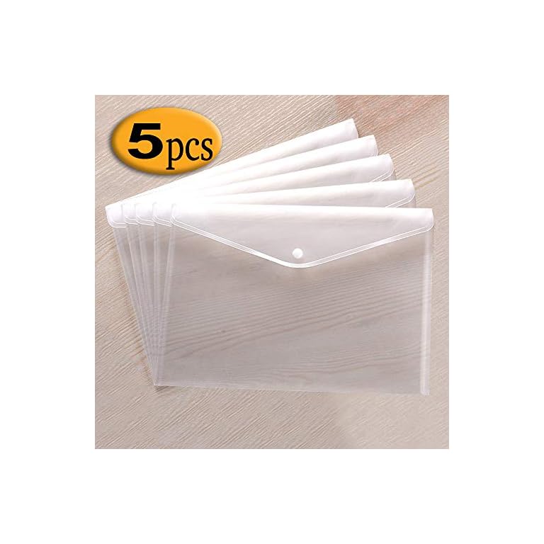 Clear Document Folders Transparent Filing Envelopes Waterproof Plastic