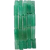 BEADIA Natural Green Aventurine Tube Beads 13x4mm 30pcs Rectangle Loose Semi Gemstone Beads for Jewelry Making Design