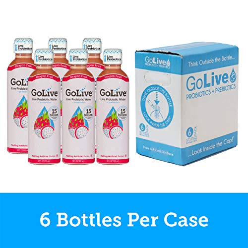 GoLive Probiotics for Women, Men and Children with Vitamin D3 - Prebiotics and Probiotics for Gut and Digestive Health - Doctor & Dietitian Recommended - Dragon Fruit Flavored Water