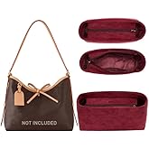 OAikor Carryall PM Insert Organizer, Velvet Bag Organizer Insert Compatible with lv Carryall and More, Sturdy Gold Zipper, Pecfect for Handbag Shaped & Neat(Small,Red)