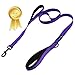 Wagtime Club Double Handle Dog Leash, 6ft Long Heavy Duty Dog Leash with Paded Traffic Handles for Extral Control and Training, Dual Handles Leads, Large Medium Small Dogs (Reflective Vibrant Purple)