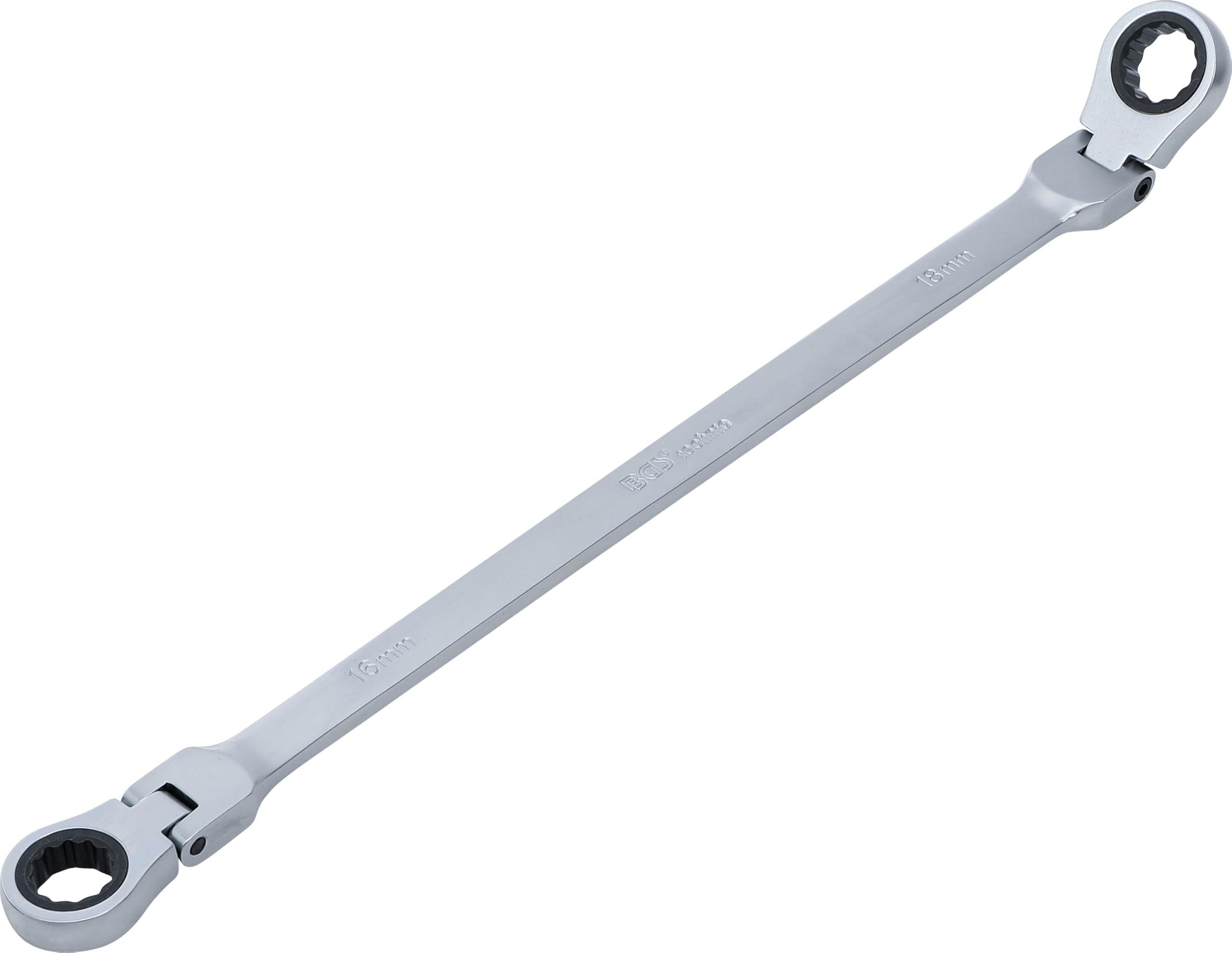 BGS 1541-16X18 | Double Swivel Head Ratchet Wrench | 16 x 18 mm