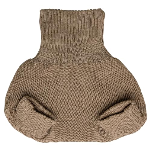 EcoAble Merino Wool Diaper Cover – Organic Overnight Knit Cover | Breathable Natural Fiber | Ideal for Fitted Cloth Diapers (EU86-92, Caramel)