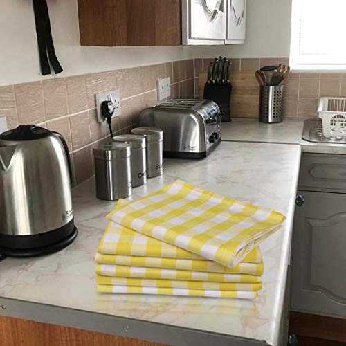 Gratico 6-Pack Premium Kitchen Towels – 100% Cotton, Ultra Soft & Absorbent, 20x30 Inches (Grey/White)