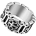Flongo Men's Classic Stainless Steel Silver Black Celtic Knot Cross Band Ring, Size 12, Religious Men Women Prayer Cross Wedding Anniversary Band
