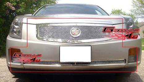 Amazon Com Aps Compatible With 2003 2007 Cadillac Cts Stainless Mesh Grille Combo A77922t Automotive
