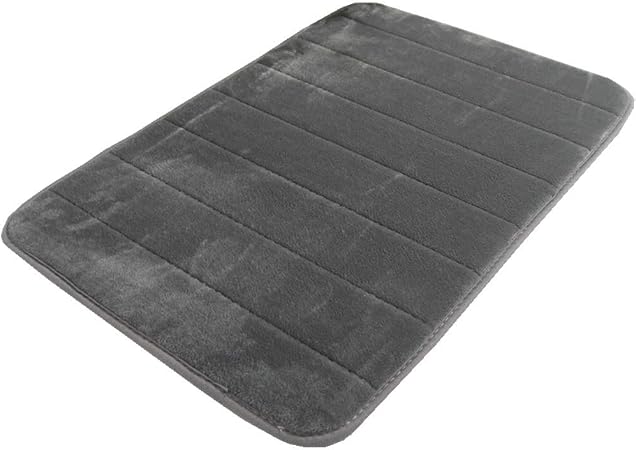 Ligg Tapis De Bain Antidérapant En Mousse à Mémoire De Forme Pour Salle De Bain Microfibregris Foncé50 X 80 Cm