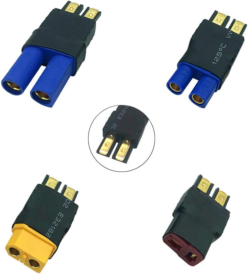 FLY RC 4PCS LiPo Battery Traxxas Trx Male to EC3 / Deans T / XT60 / EC5 Female Wireless Connector Adapter for RC LiPo Battery ESC