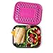 LunchBots Medium Duo Snack Container - Divided Stainless Steel Food Container - Two Sections for Half Sandwich and a Side - Eco-Friendly - Dishwasher Safe - Stainless Lid - Pink Dots