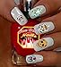 Sugar Skull, Dia de los Muertos clear vinyl Peel and Stick nail art decals/stickers (NOT Waterslide). Set of 63 by One Stop Nails.