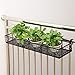 Fitlyiee Balcony Flower Pot Stand Rack Patio Railing Shelf Plant Pots Holder Windows Decorate (S, Black)thumb 1