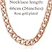 U7 Rose Gold Miami Cuban Chain Flat Link for Men Women Chunky Curb Chain Necklace 26 Inch