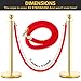 5 Feet Red Velvet Rope for Stanchion Stands Amazing for Crowd Control, Works as a Barrier for a VIP Party Brass Gold Color Plated Hooks