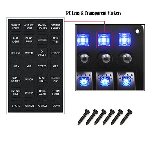 FXC Waterproof 4 Gang Rocker Switch Panel 12V/24V Circuit Breaker LED Rocker Indicator for RV Car Marine Boat ¡­ - Thumbnail 6