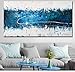 Abstract Seascape 100% Hand Painting Modern Oil Painting On Canvas Framed Dark Blue Sea Hand Painting Wall Art Ready to Hang On Bathroom Living Room Bedroom for Wall Decor Home Decoration 57