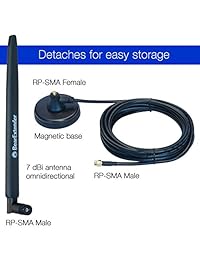 bearextender Heavy Duty 7 dBi Antena Wi Fi W RP SMA Cable de extensión & Imán Base