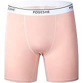 POSESHE Women's High Waisted Boxer Briefs with Crotch Lining, 6" Inseam and Ultra-soft MicroModal, S-3XL