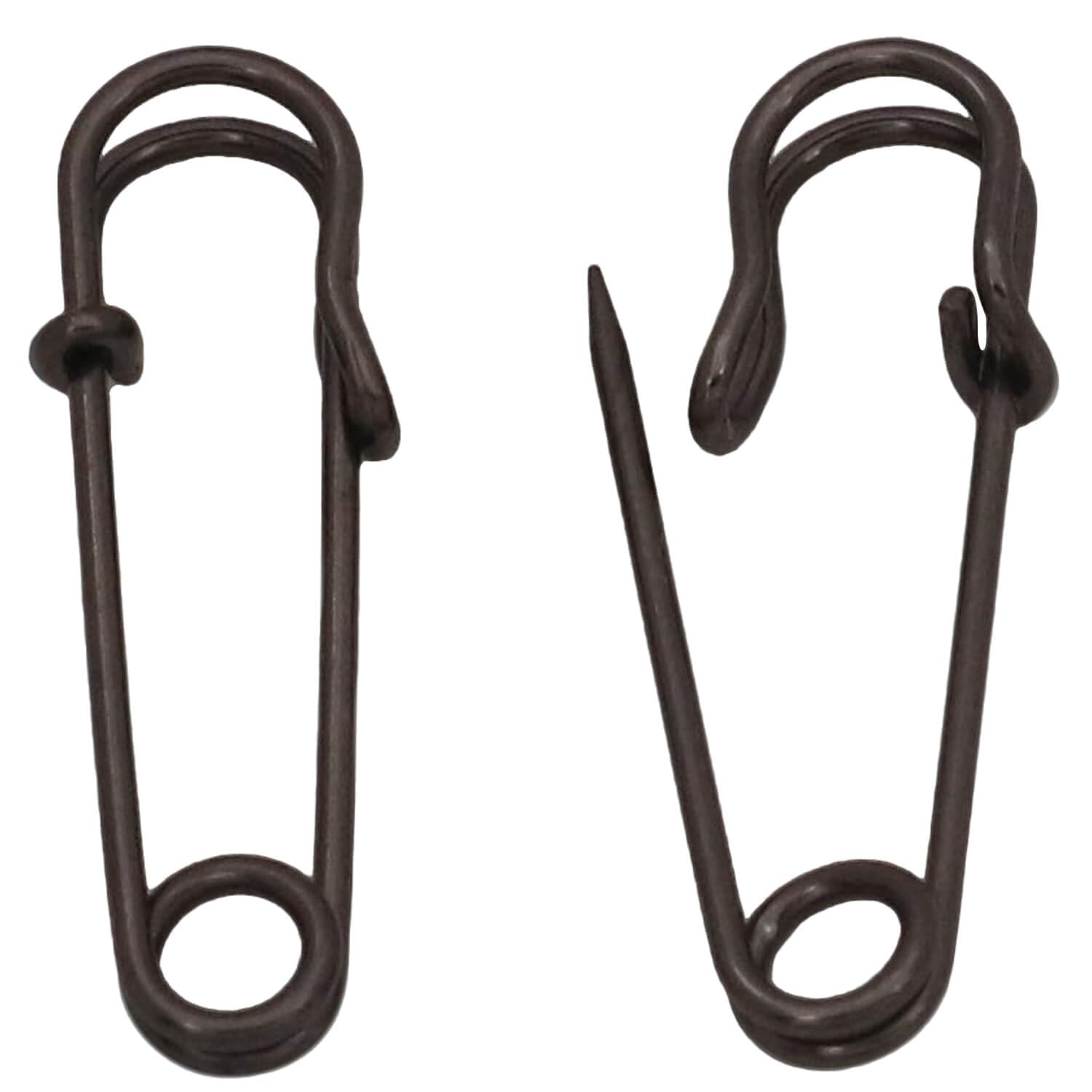 Amanaote Gun Black Safety Pins 30mm X 10 mm Size Jewelry for Kilts Blankets Skirts Crafts Pack of 30