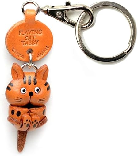 Amazon とらねこ ぶらぶら 本革製 猫 キーホルダー バンカクラフト革物語 日本製 ハンドメイド アニメ 萌えグッズ 通販