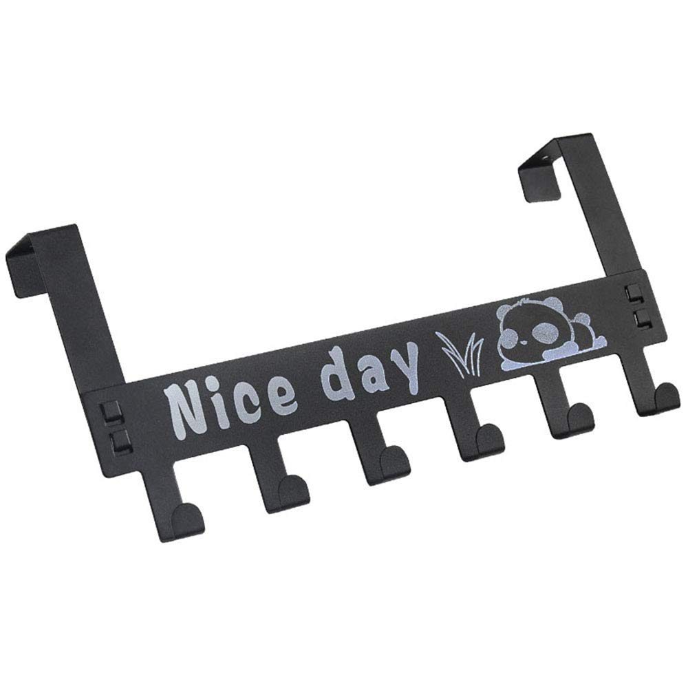 Loofeng Door Hanger Hook, Over The Door 6 Hooks for Bathroom Clothes Towel Hanging