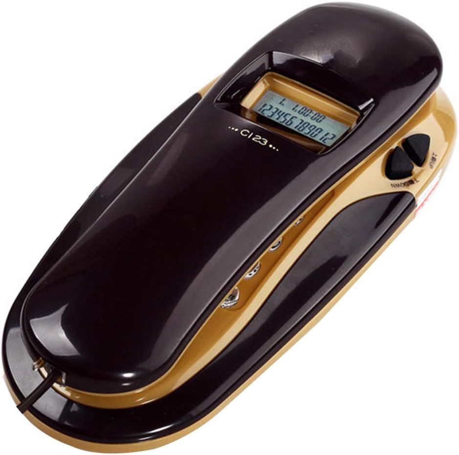 LYAH Corded Analog Phone - No Battery Wall Telephone, Caller ID, Fashion Button Landline