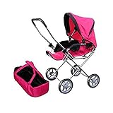 Doll Bassinet Stroller with Travel Carry Bag for 18 Inch Doll