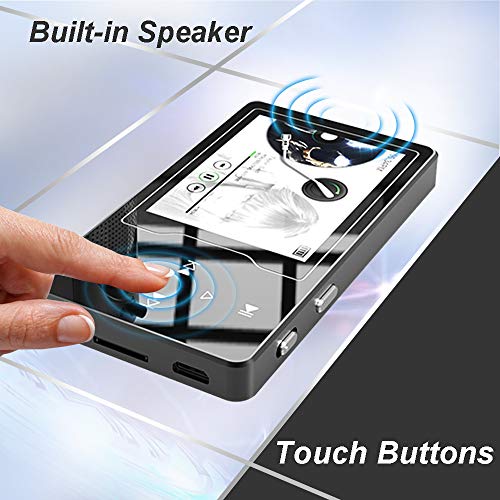 MP3/MP4 Player, 16GB Bluetooh Music Player 2.4" Large Screen Hi-Fi Stereo Sound Music Player with Touch Buttons Support FM Radio, Voice Recorder, Video Play, Text Reading(Wired Headphones Included)