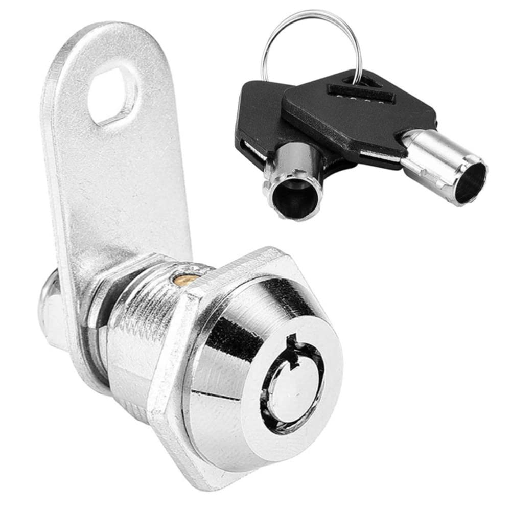 Thread Tubular Cam Lock 16mm Zinc Alloy Security Mailbox Lock with 2 Keys Cylinder Lock for Cabinet Drawer Door Cupboard Letterbox (17mm)