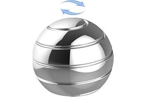 Panshi Metal Kinetic Desk Toy, Optical Illusion Fidget Spinning Top Ball, Unique Executive Stress Relief Gift for Adults & Kids