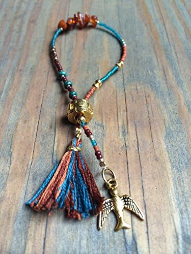 Beaded Bracelete Charm Tassel Clip Bead 'Astrid'