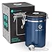 Coffee Gator Stainless Steel Coffee Grounds and Beans Container Canister with Date-Tracker, CO2-Release Valve and Measuring Scoop, Large, Blue