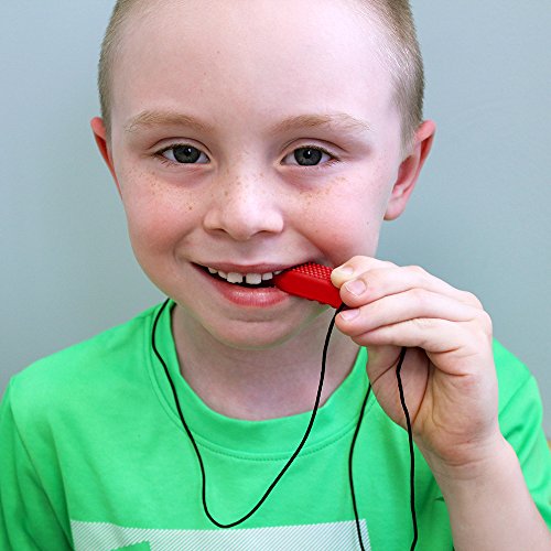 ARK's Brick Stick Textured Chew Necklace Made in the USA (Soft - for MILD chewing ONLY, please read description for more options) - Red - Thumbnail 3
